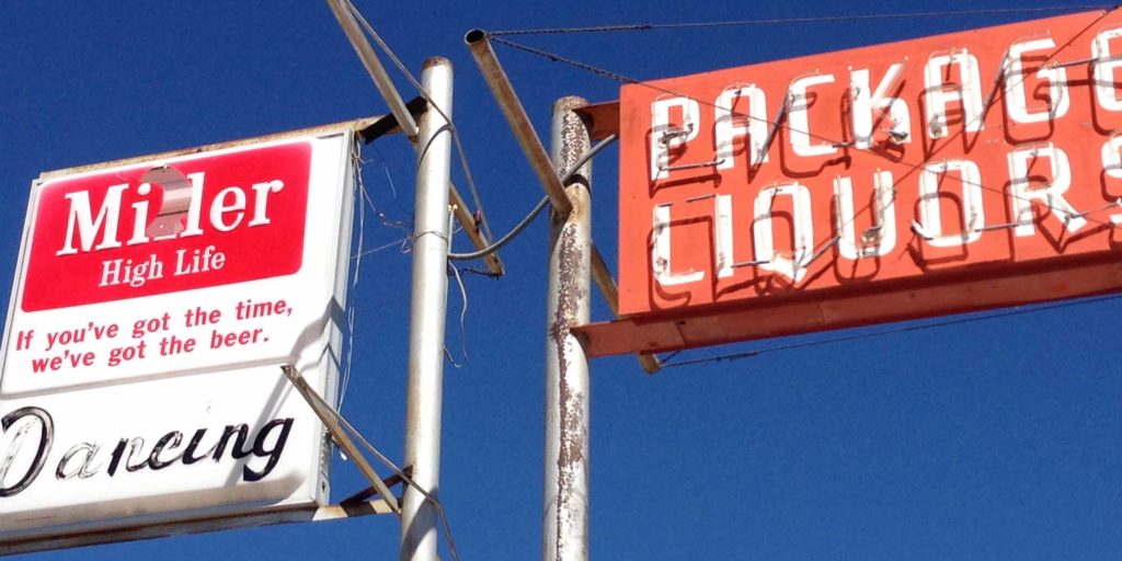 beer signs at the Pine Knot